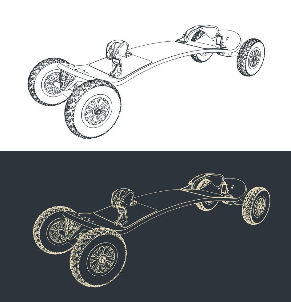 Mountain board illustrations vector