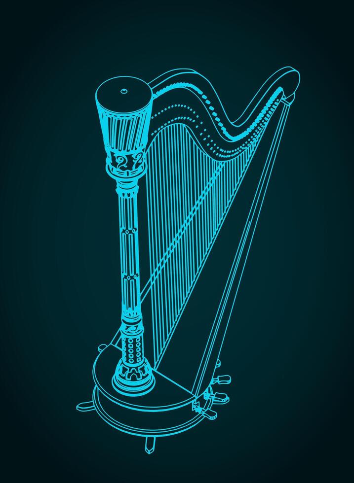Harp traditional classical instrument illustration vector
