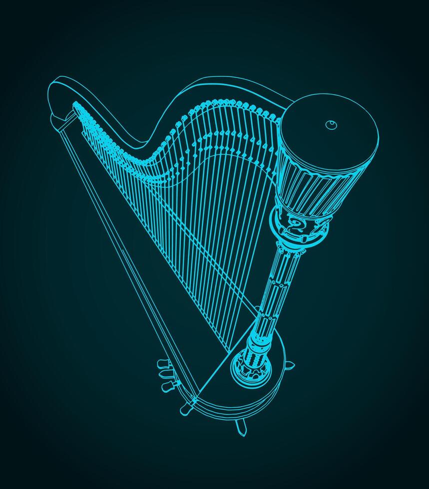 Harp classical instrument vector