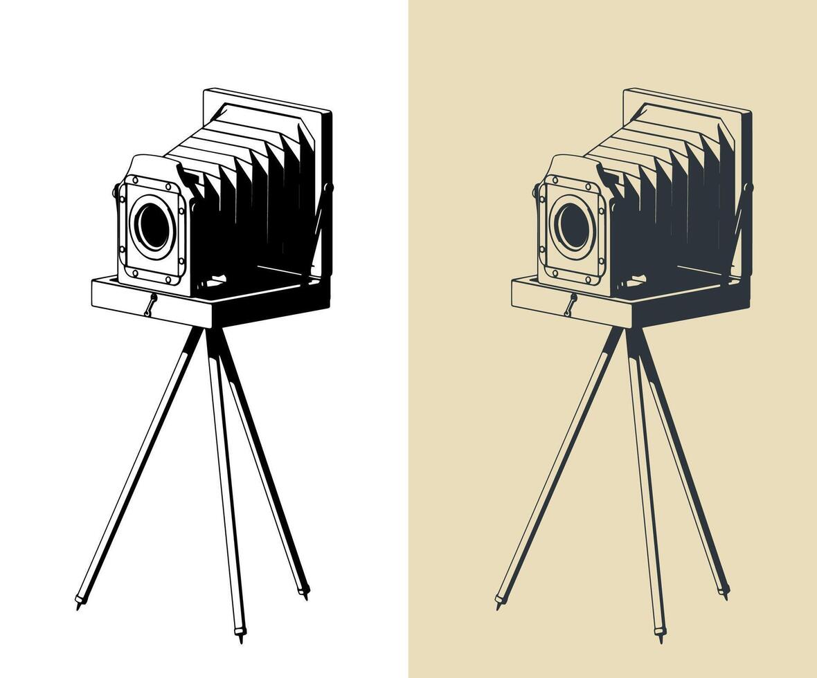 Retro camera illustrations vector