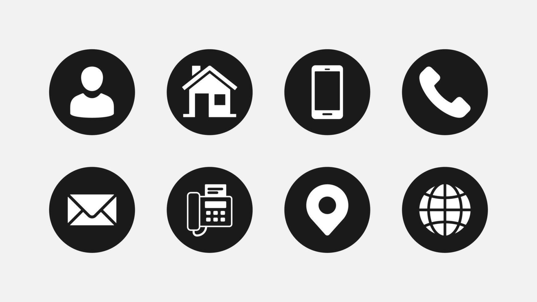 Business Contact Button Icon Set vector
