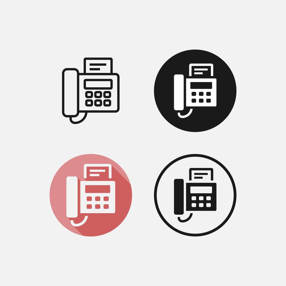 Facsimile Fax telephone icon vector