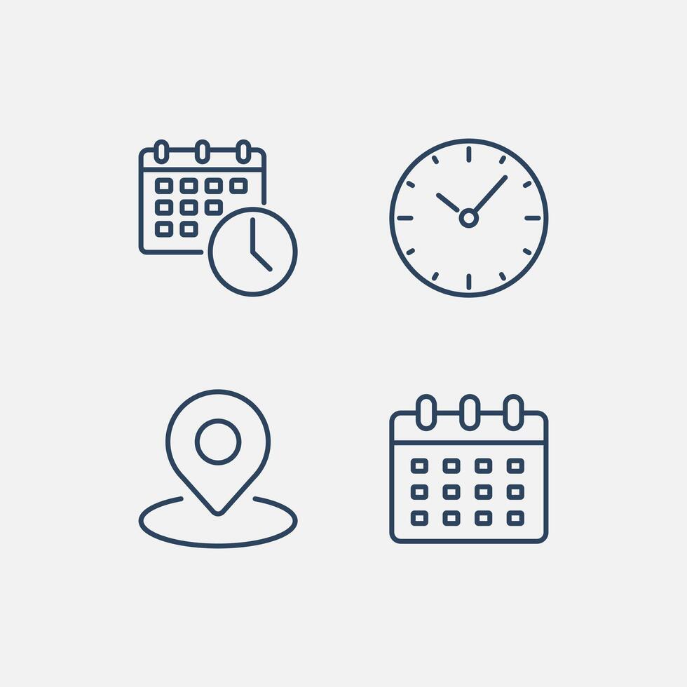 Time Date Event Contact Icon vector