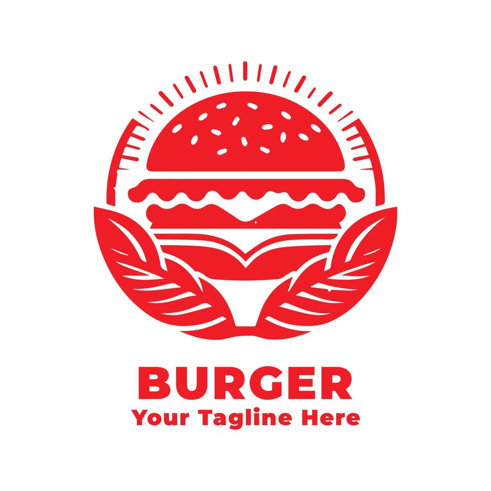 Logo Simple Burger Illustration Silhouette vector