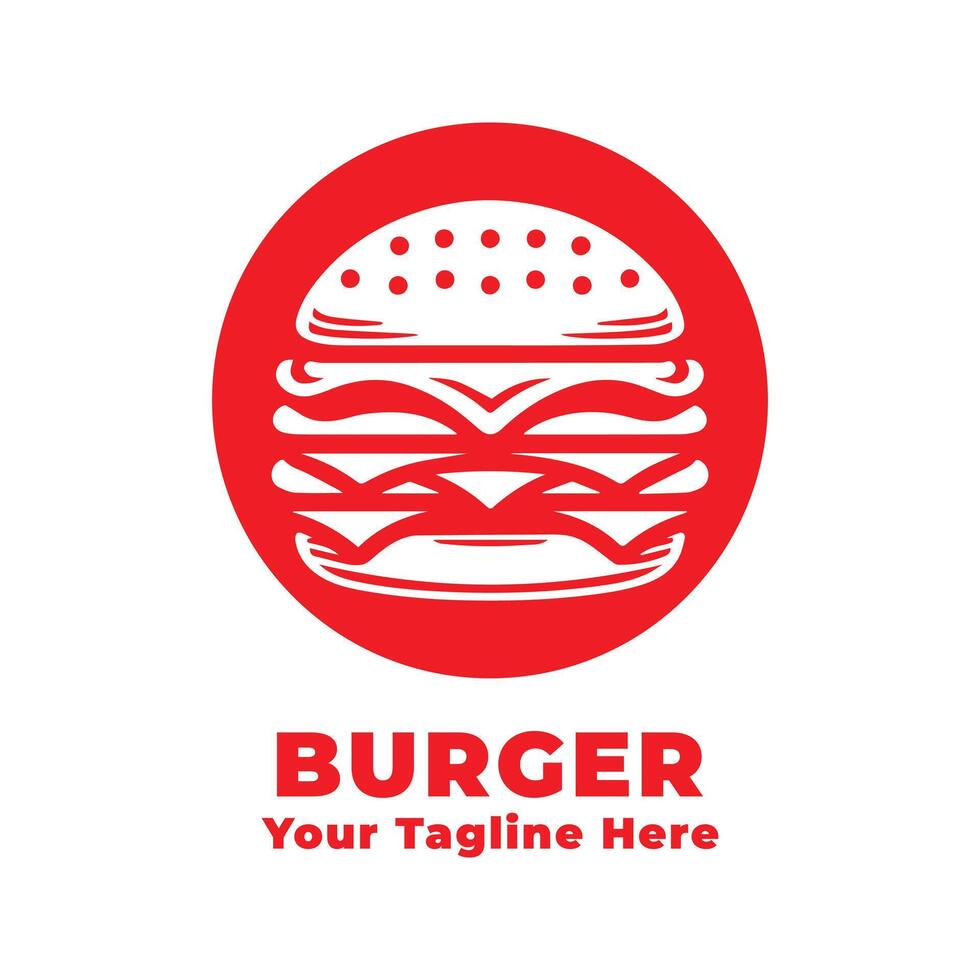 Simple Logo Burger Illustration Silhouette vector