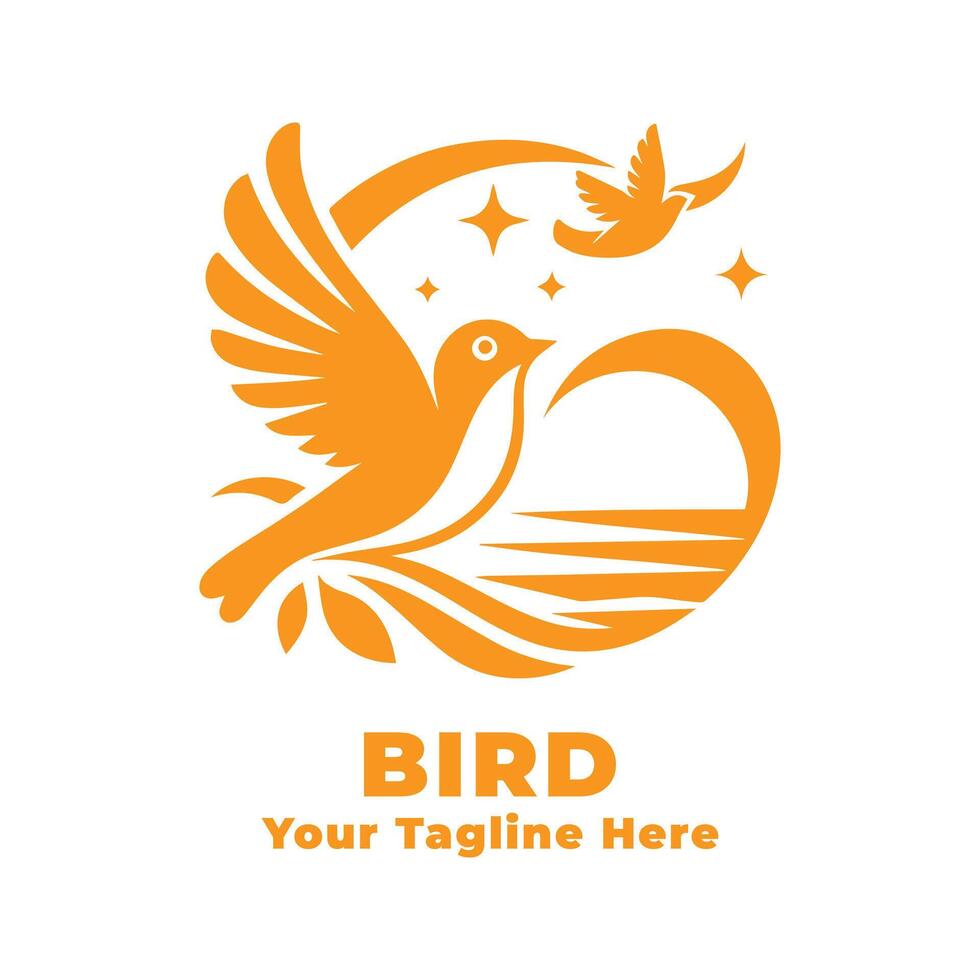 Logo Bird Simple Design Silhouette vector