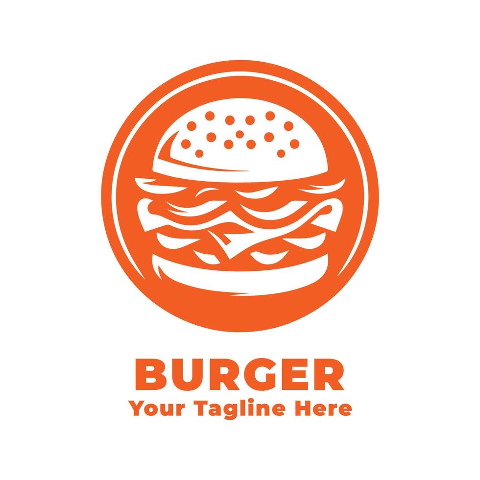 Burger Logo Simple Design Silhouette vector
