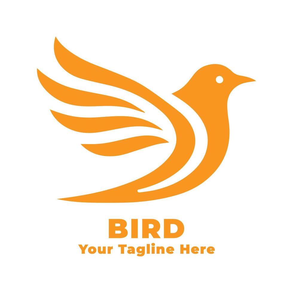 Illustration Bird Simple Logo With Orange Concept vector