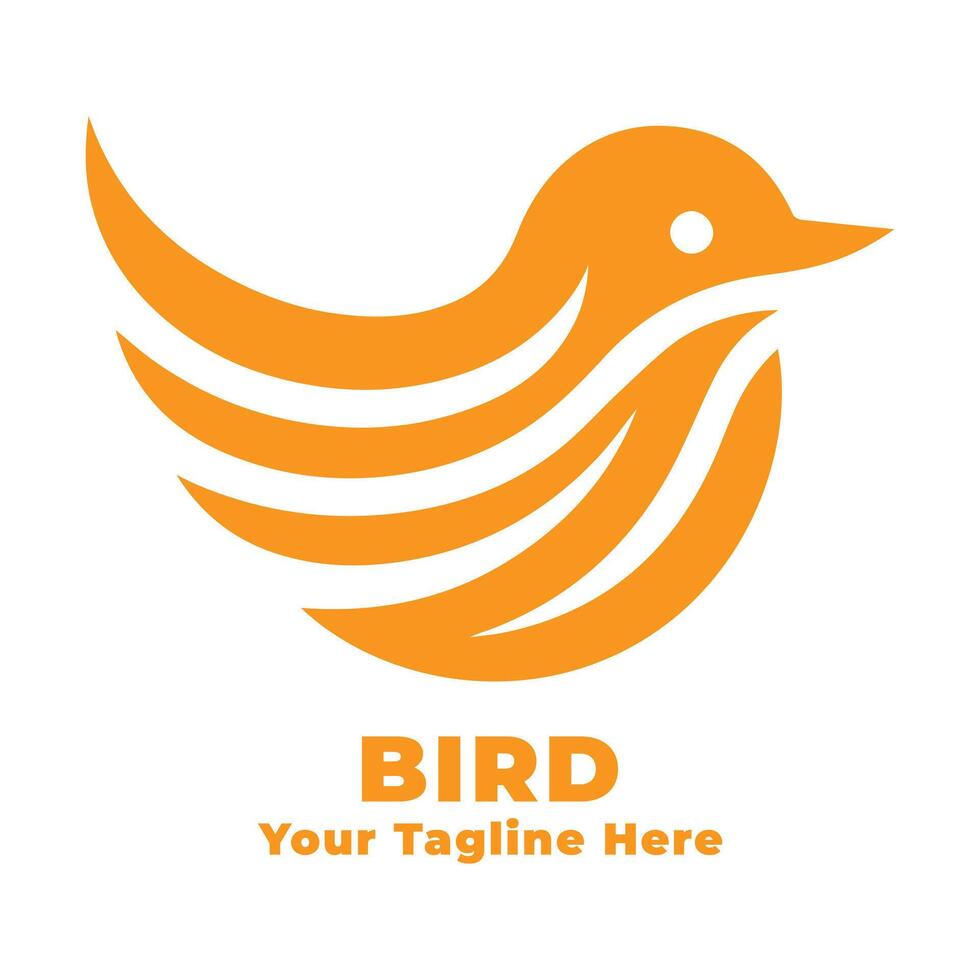 Design Bird Simple Logo With Orange Concept vector