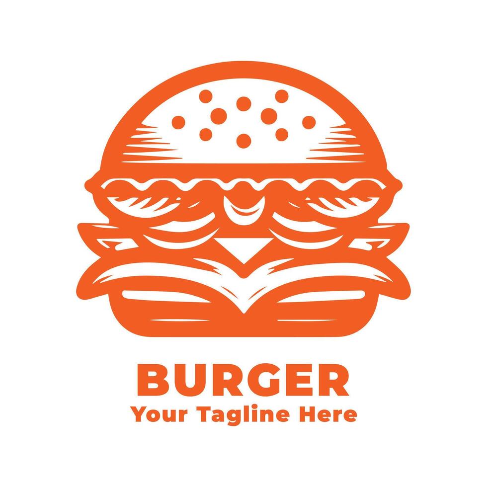 Logo Burger Simple Illustration Silhouette vector