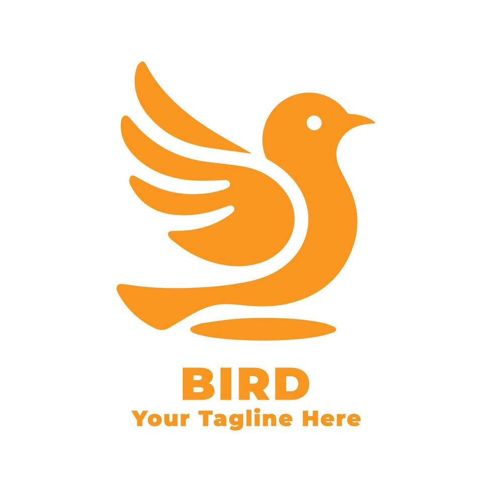 Logo Bird Simple Illustration With Flat Background vector