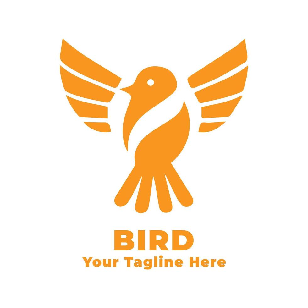 Bird Simple Logo Illustration With Flat Background vector