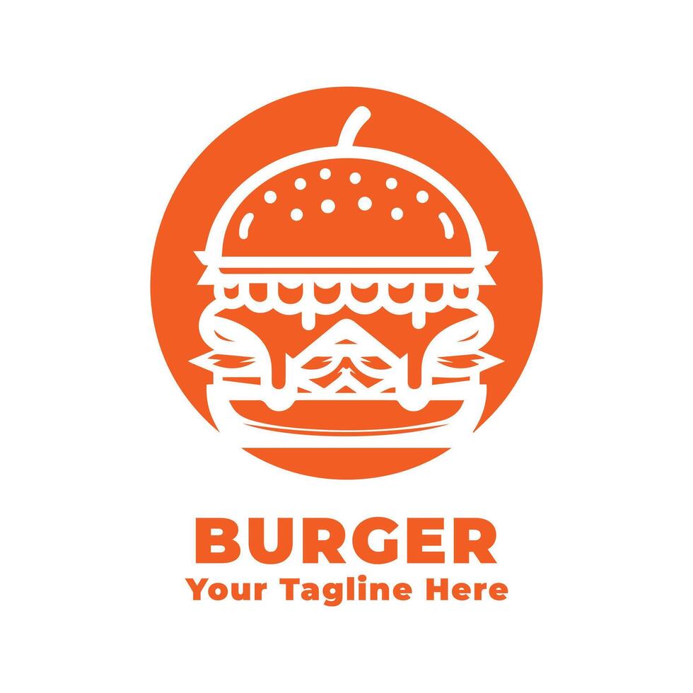 Logo Burger Simple Design Silhouette vector