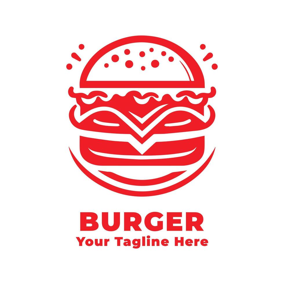 Logo Simple Burger Design Silhouette vector