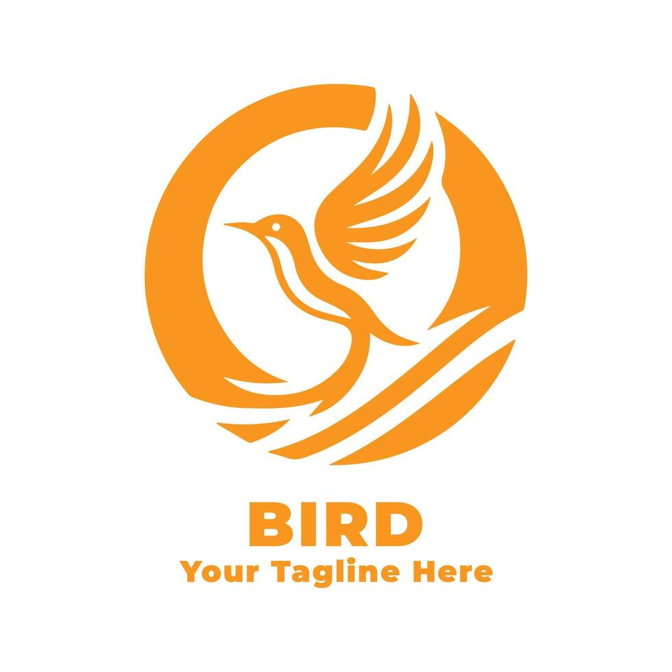 Simple Bird Logo Illustration Silhouette vector