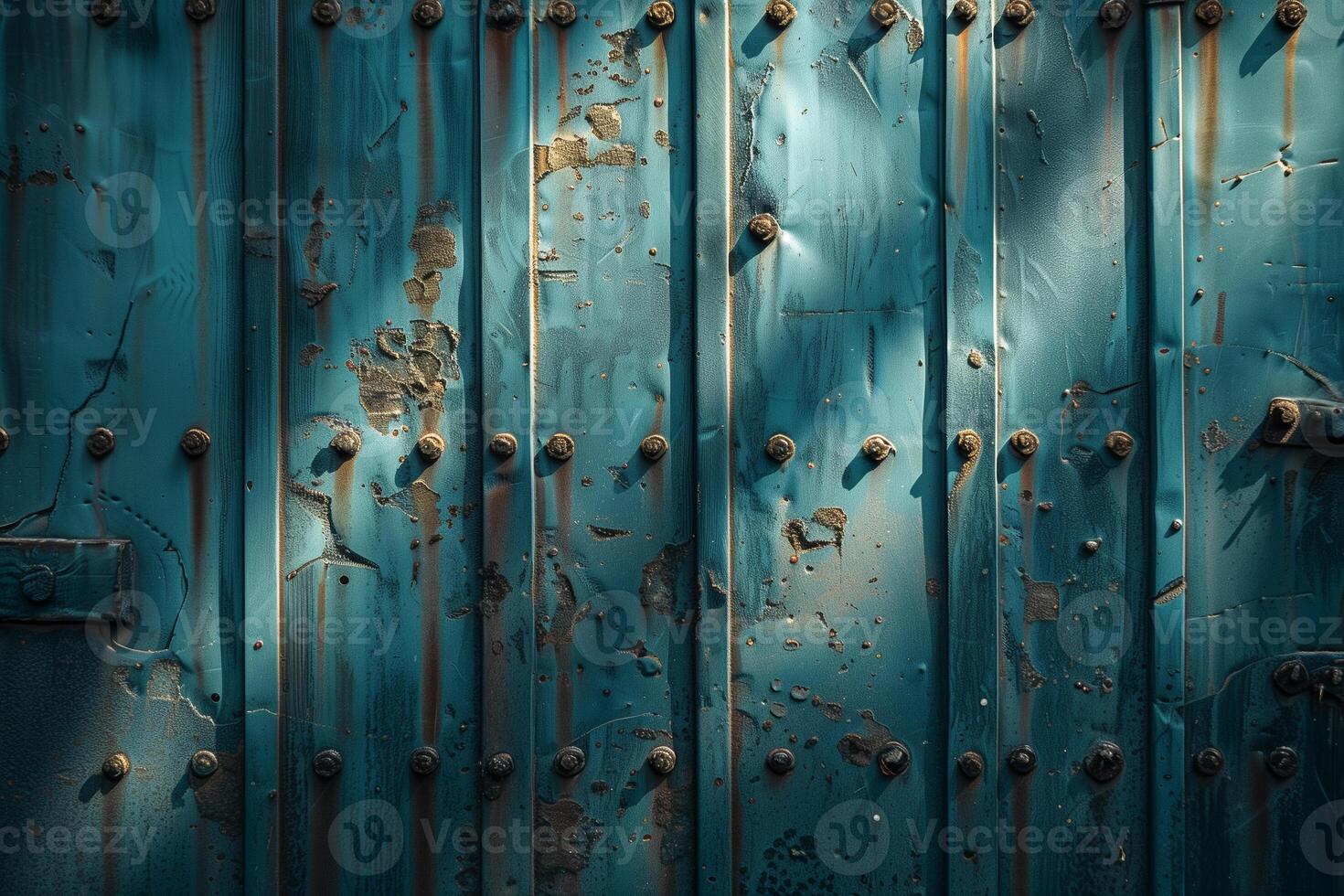Detailed view of a metal door showing rivets and linear texture photo