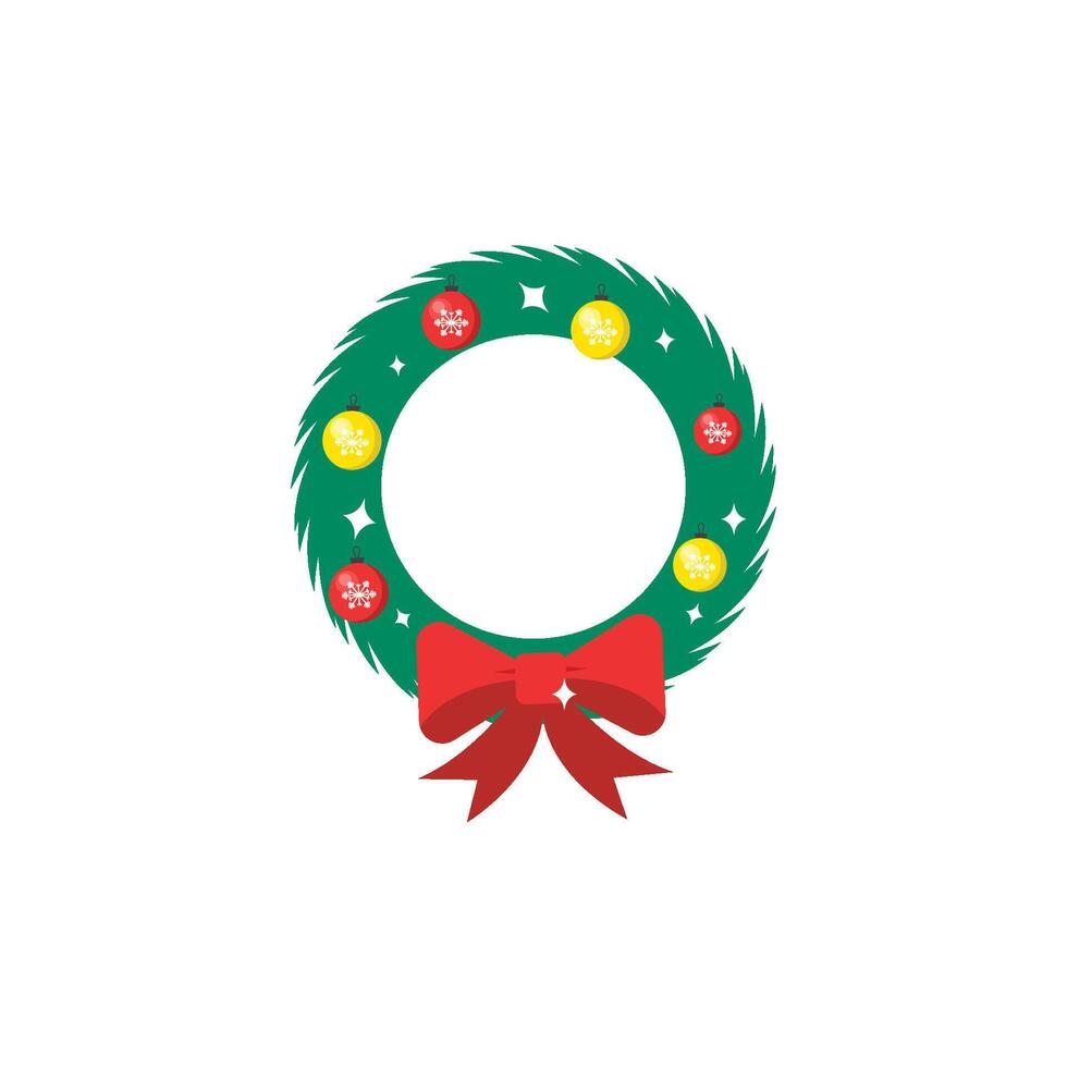 christmas wreath icon vector