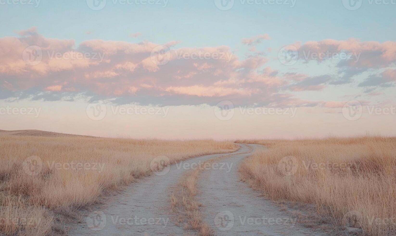 A road in a field with a cloudy sky in the background photo