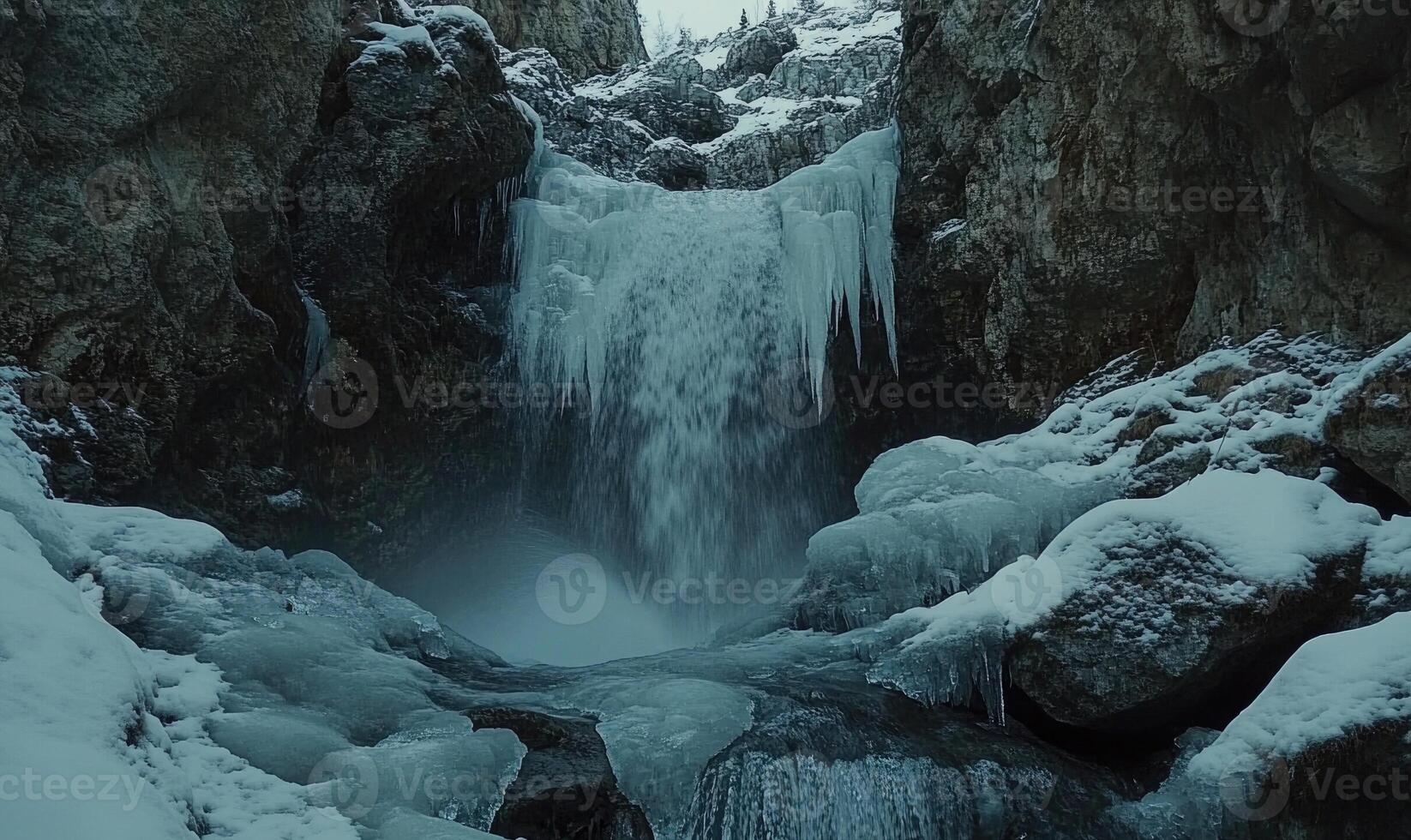 A frozen waterfall with ice on it photo