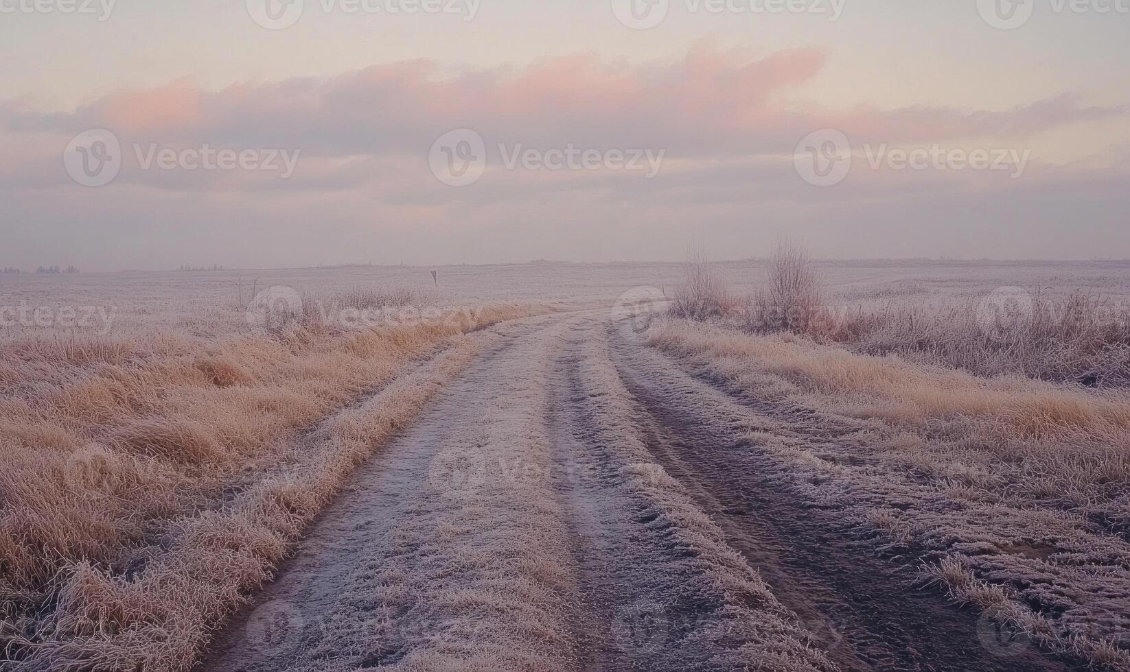 A road in a field with a cloudy sky in the background photo