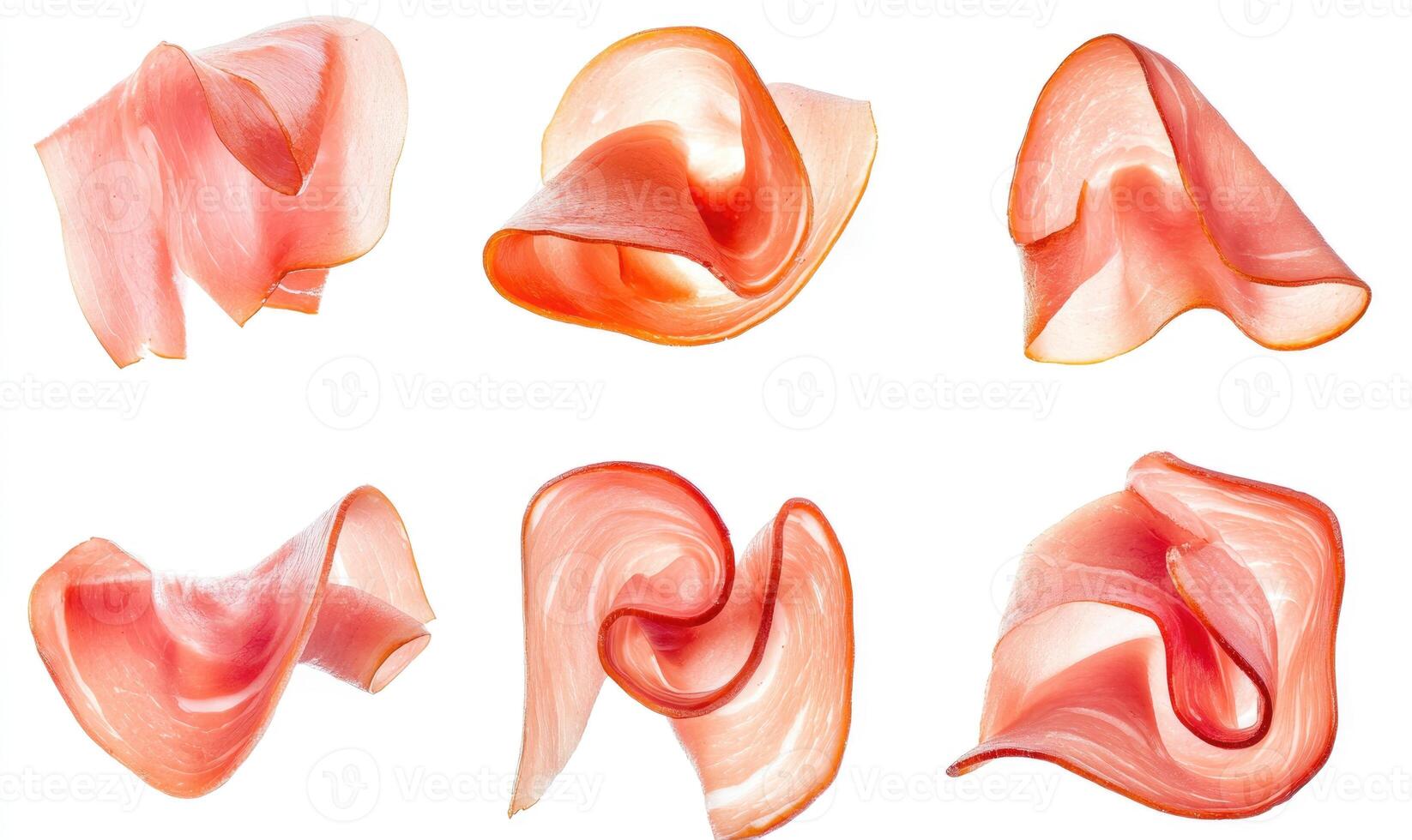 A close up of a piece of ham with a spiral shape photo
