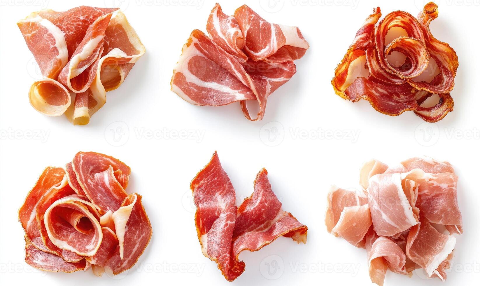A close up of different types of bacon photo