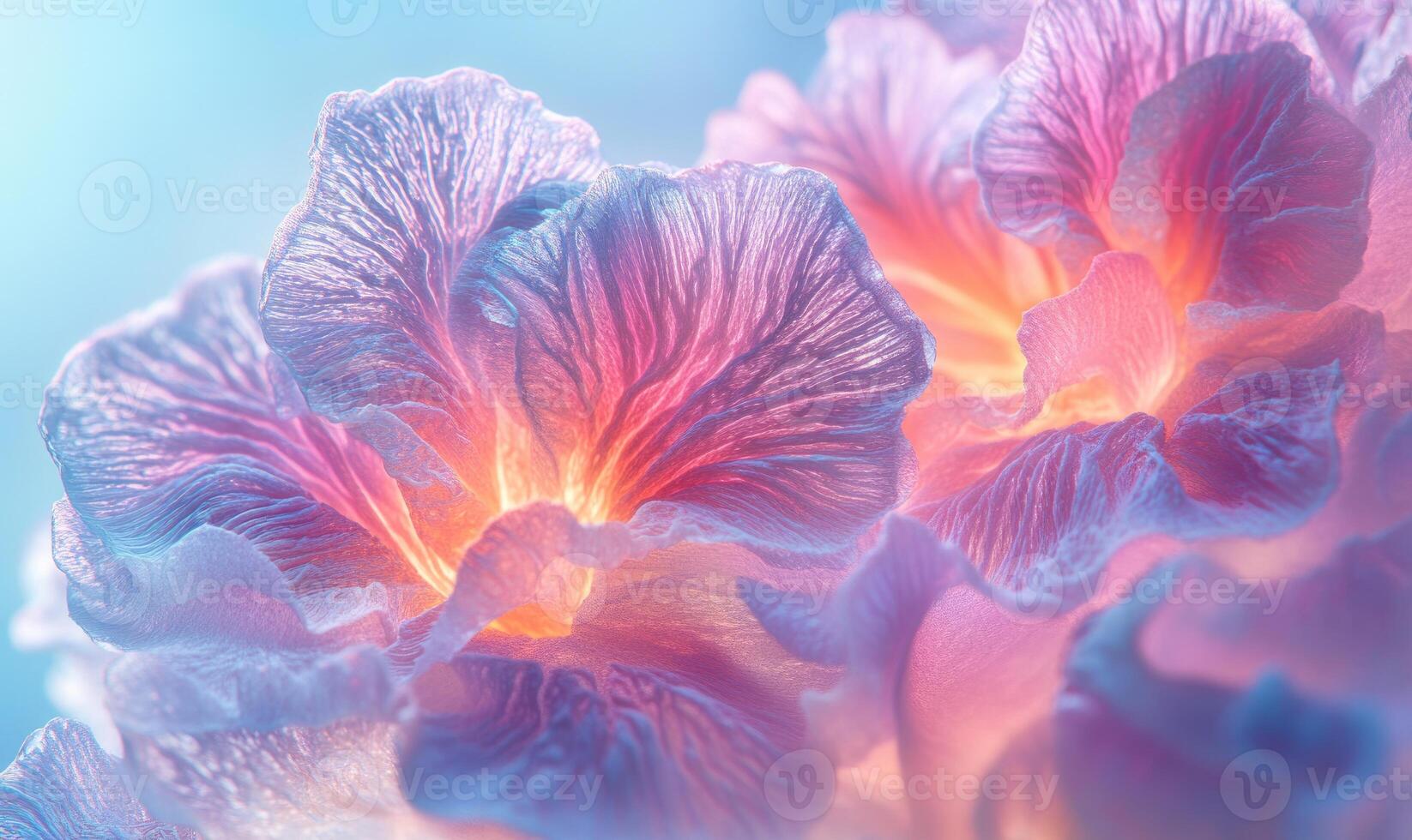 A close up of a flower with a pink and orange hue photo