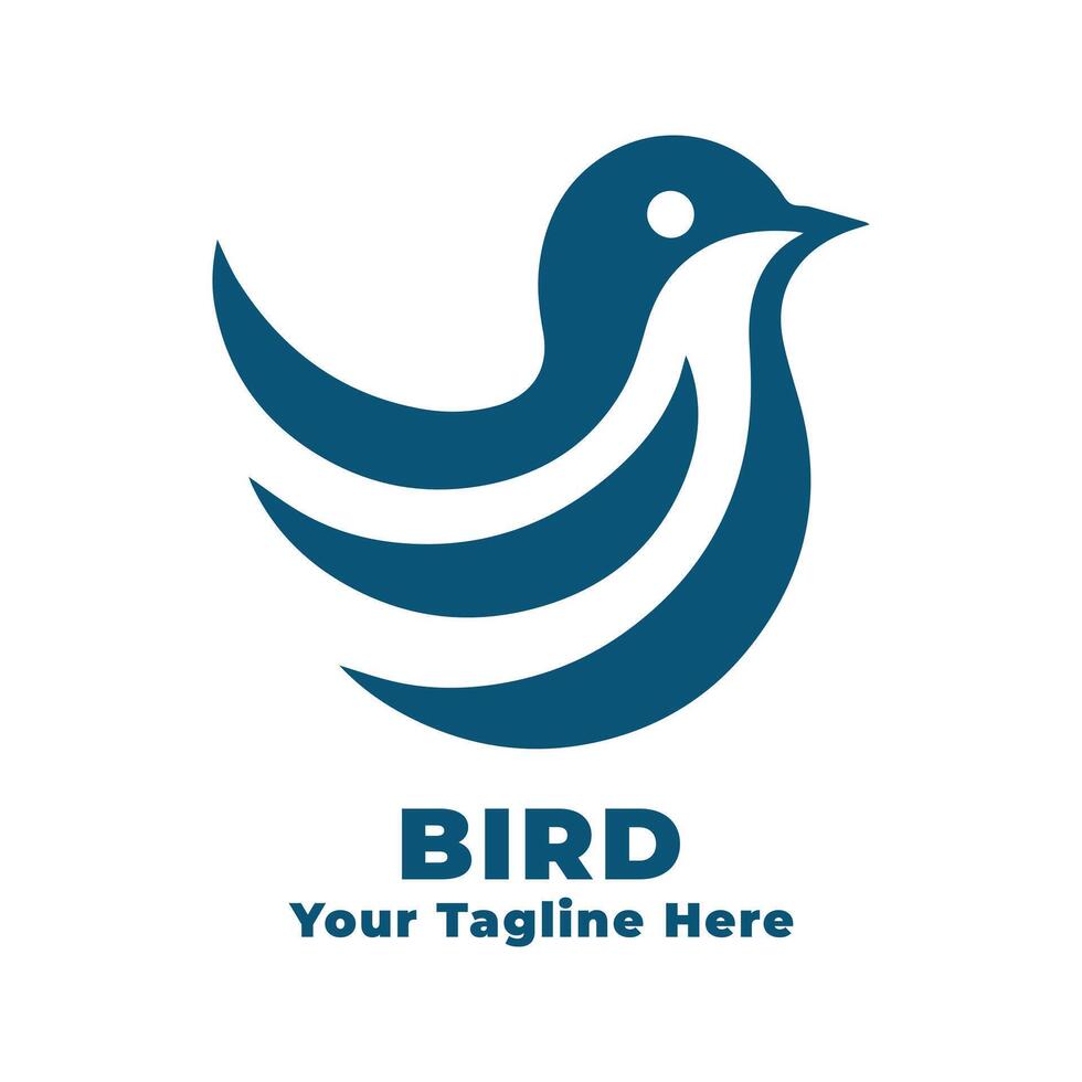 Simple Logo Bird Illustration With Flat Background vector