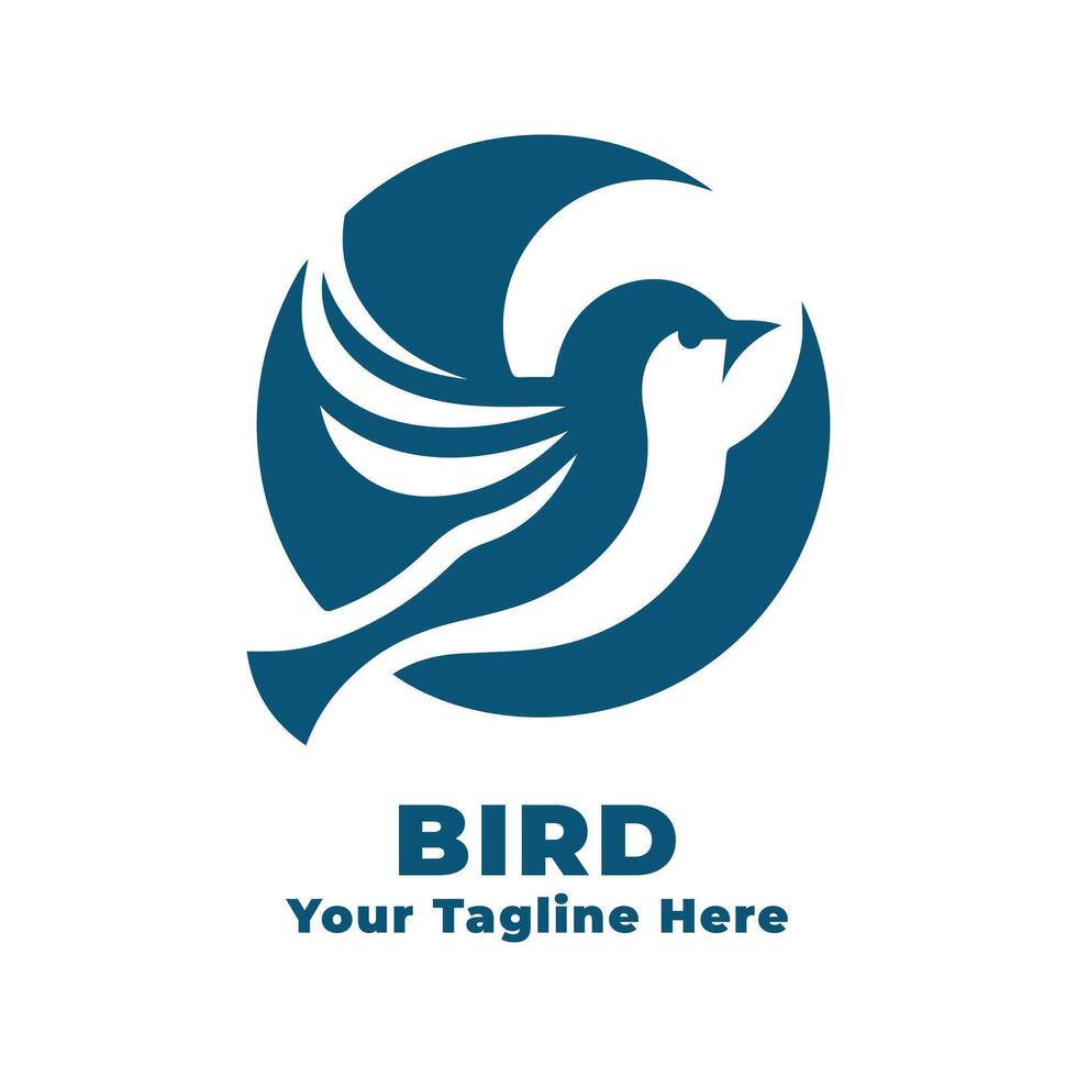 Simple Logo Bird Design With Flat Background vector