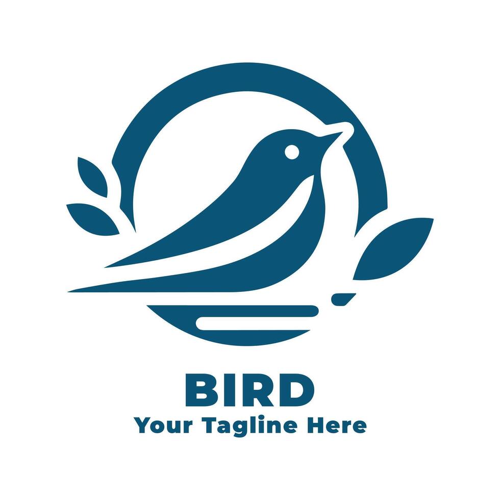 Simple Logo Bird Illustration Silhouette vector