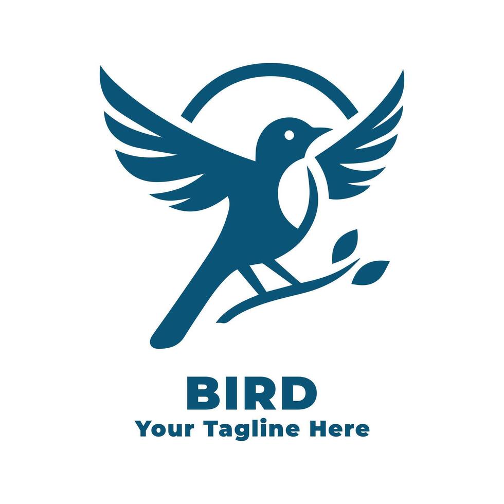 Logo Simple Bird Illustration Silhouette vector