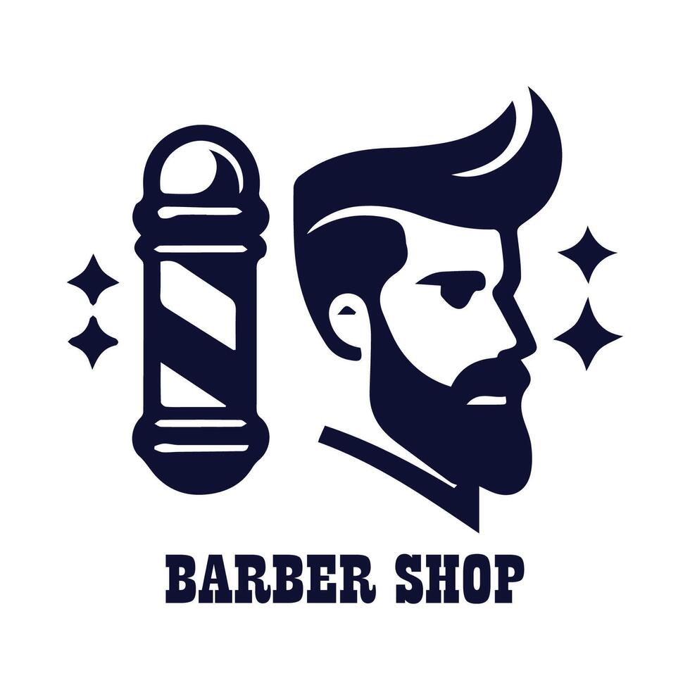 Design Barber Shop Simple Logo Illustration vector