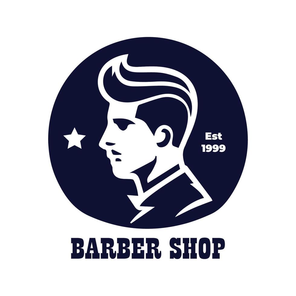 Simple Illustration Barber Shop Logo vector
