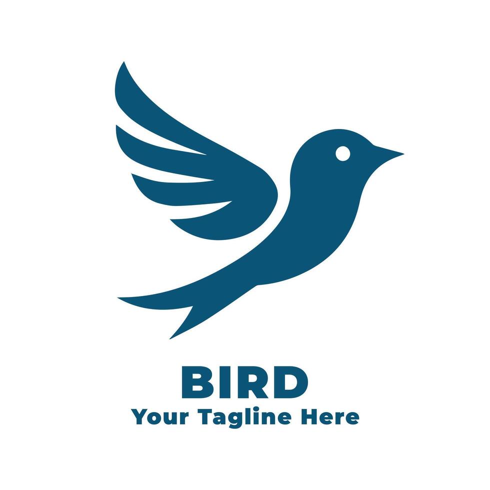 Logo Simple Bird Design With Blue Concept vector