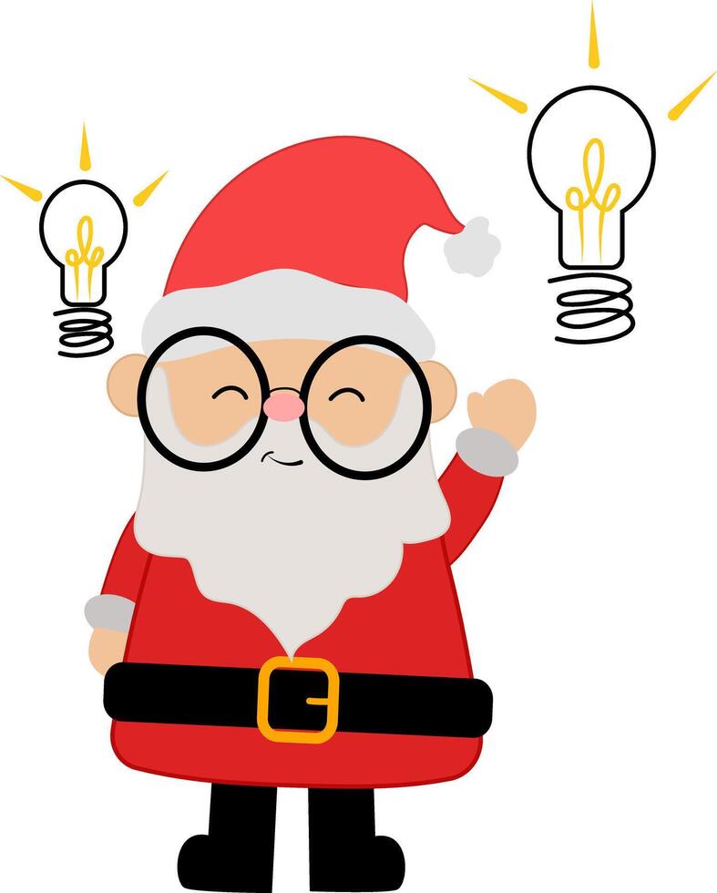 Santa Clause With idea , merry cristmas , santa clause mascoot, happy new year, santa claus business vector