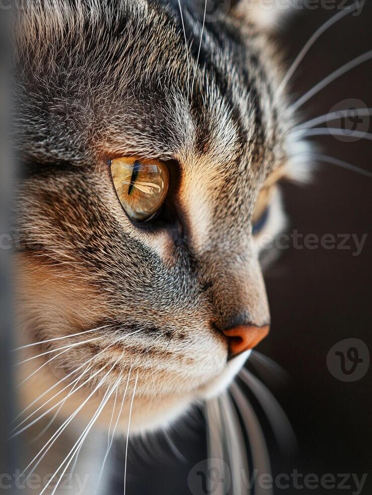 A close up of a cat's face photo