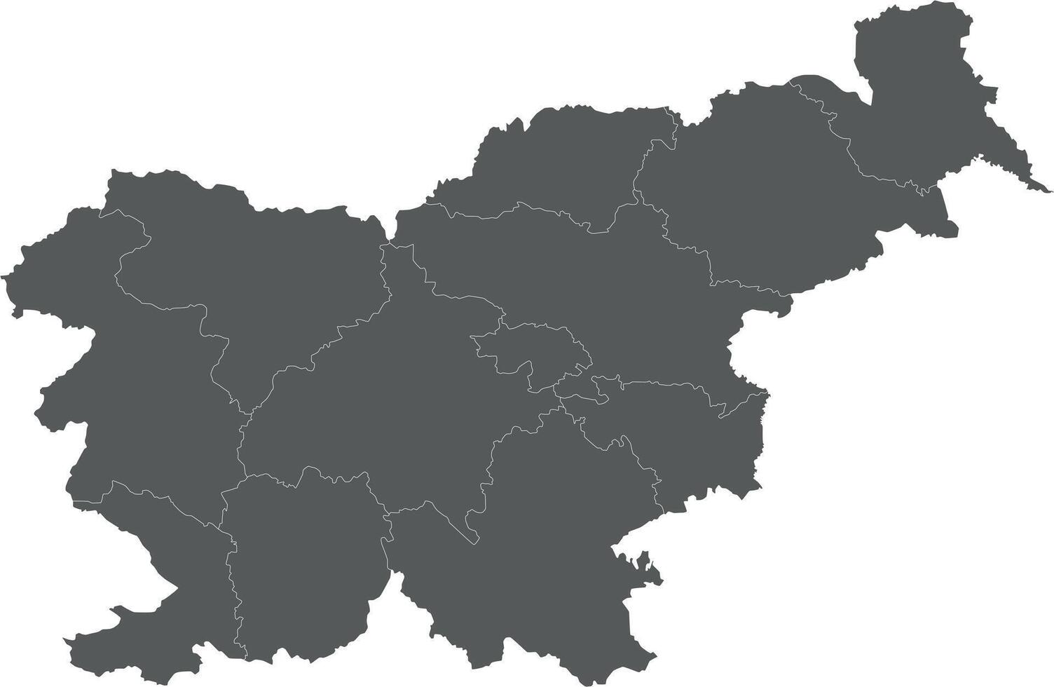 blank map of Slovenia with statistical regions or territories and administrative divisions. Editable and clearly labeled layers. vector
