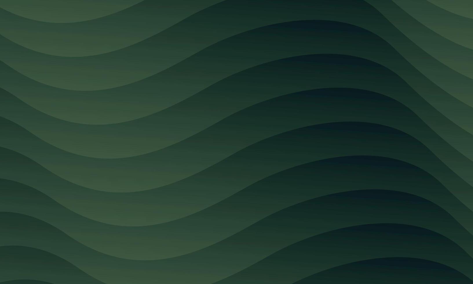 abstract wave flow green background. Dynamic shapes wavy line composition. vector