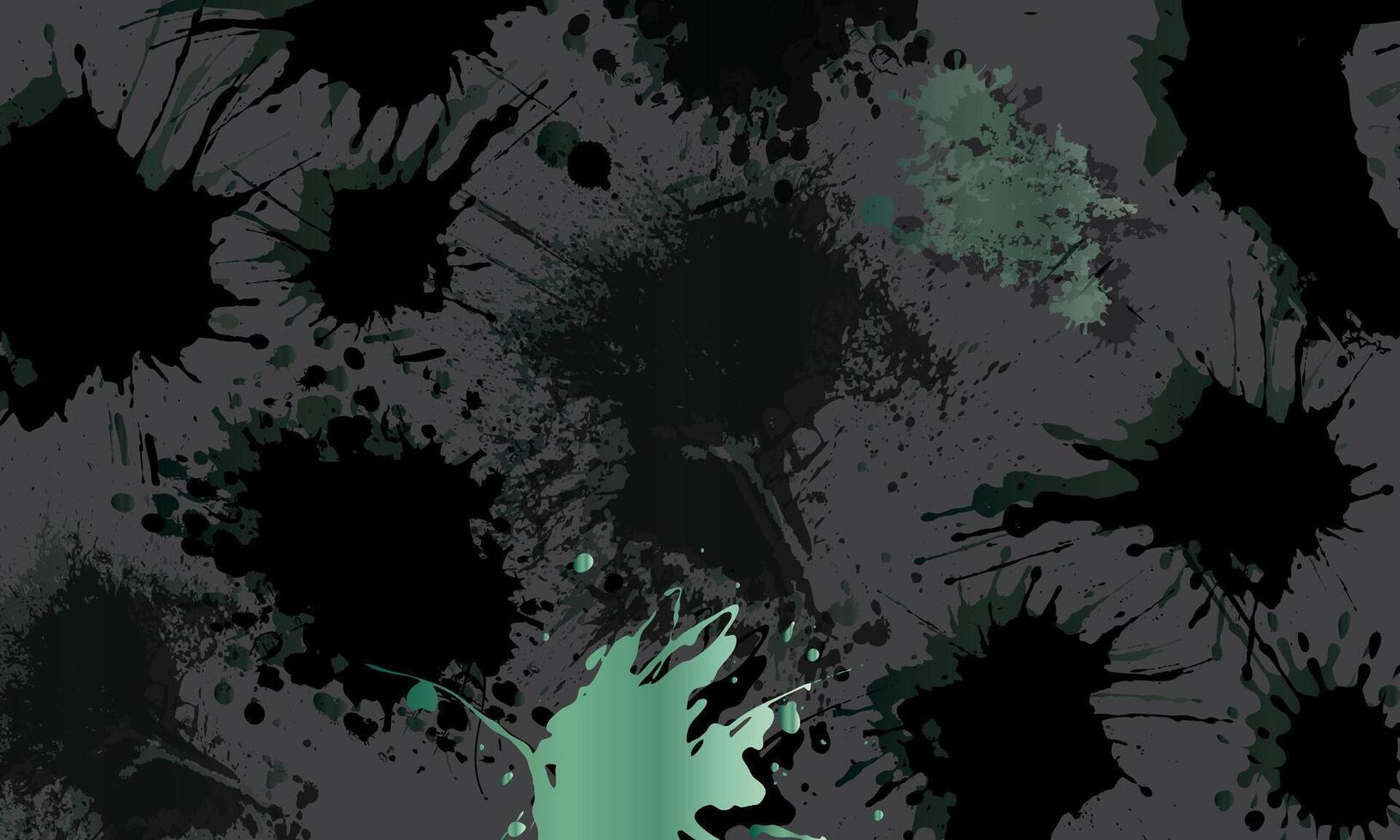 Colorful watercolor splash splatter stain brush strokes on dark grey background. vector