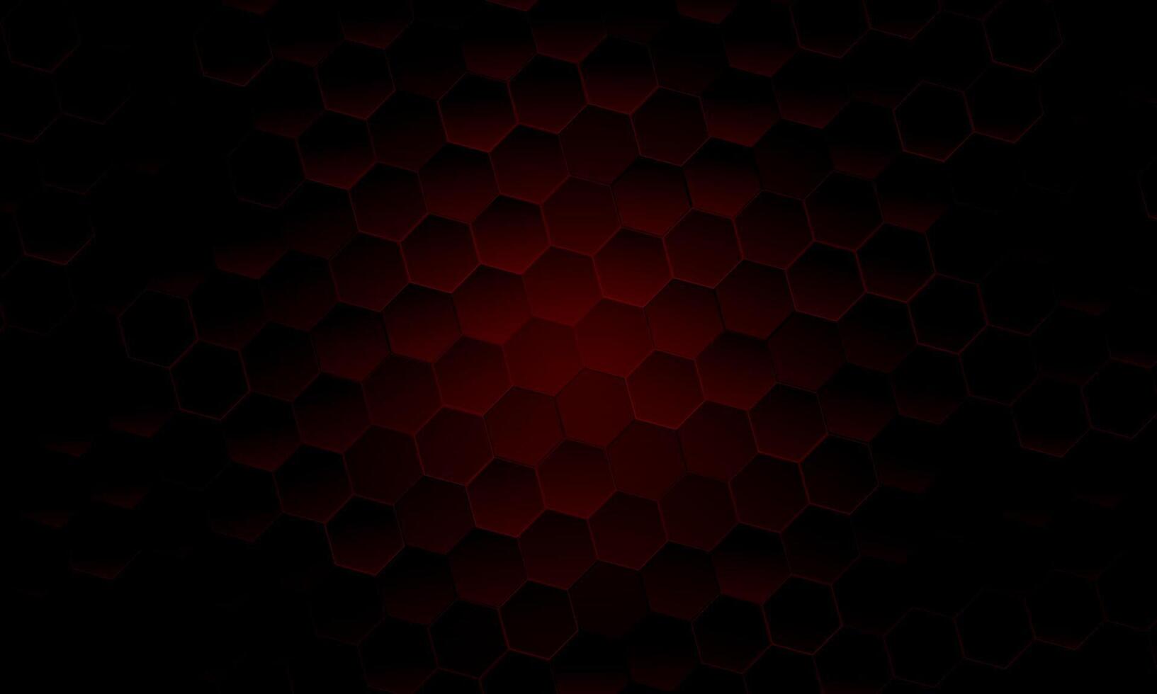 3D Futuristic honeycomb mosaic dark red background. hexagon grid cell pattern with light. vector