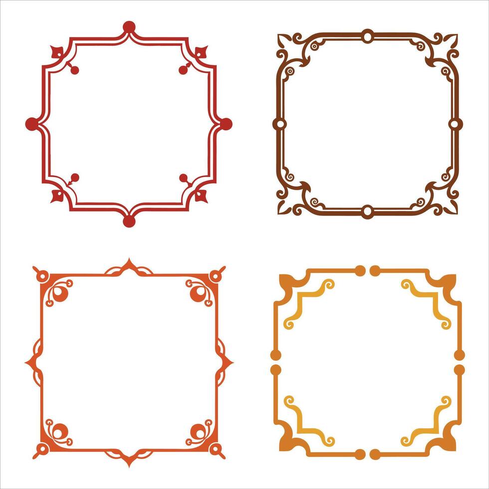 Four different ornamental frames for a design vector