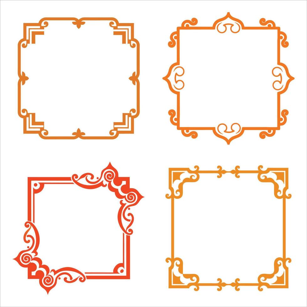Four different ornamental frames with different designs vector