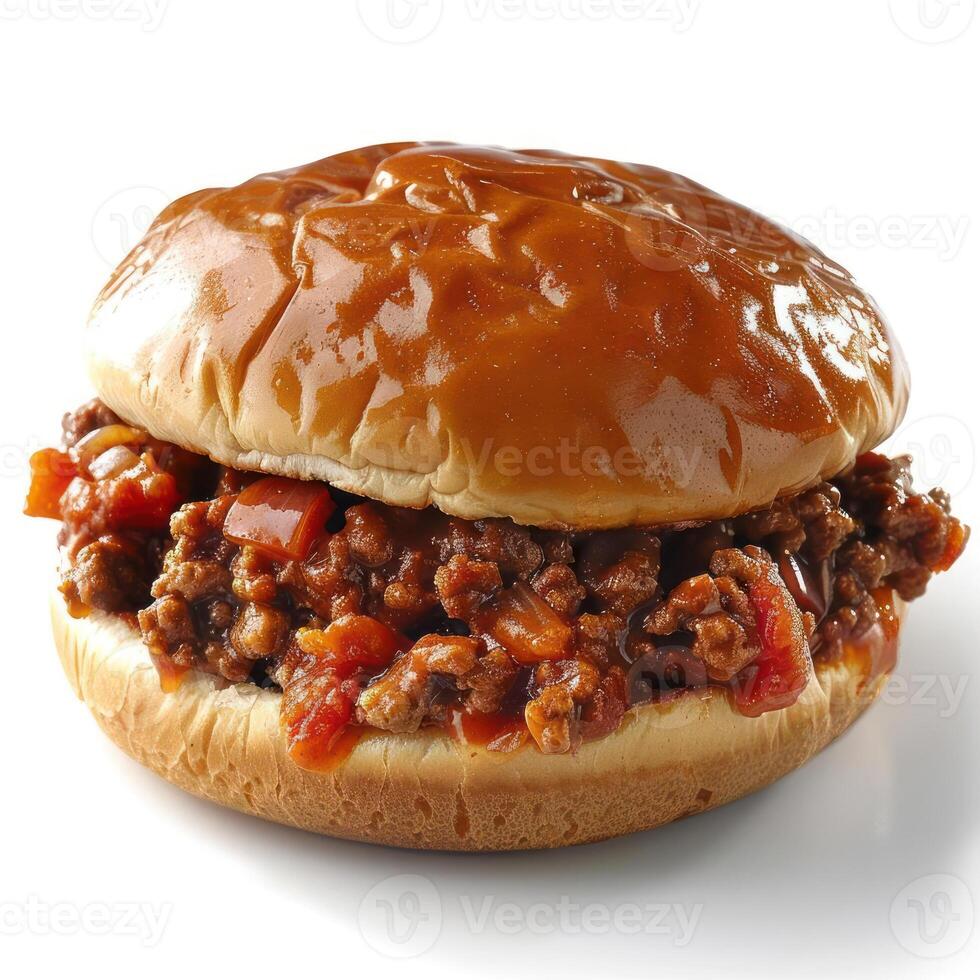 a sloppy joe sandwich with a white background photo