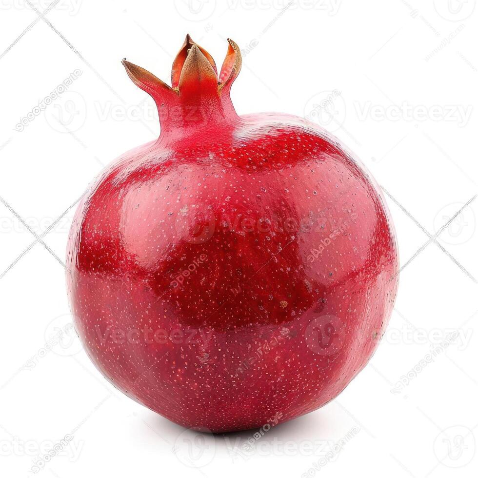 The image depicts a red apple with polka dots and seeds. photo