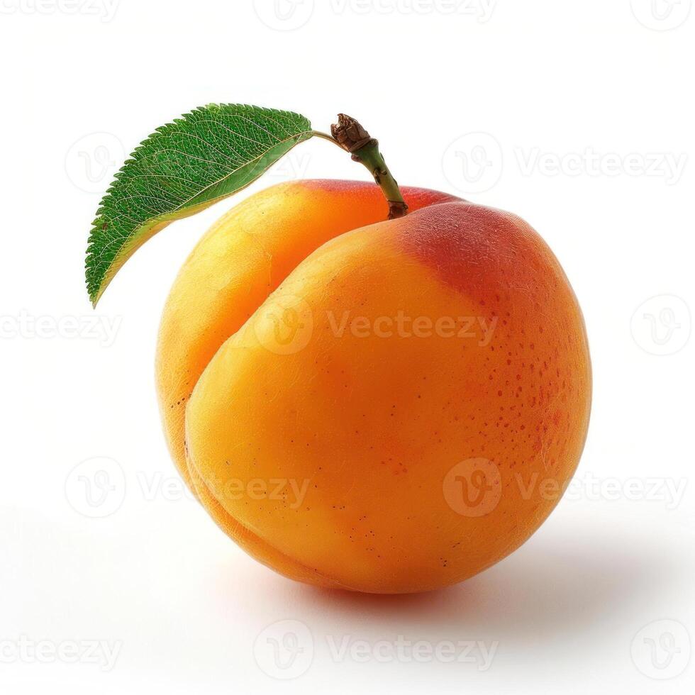 A ripe peach with a visible bump in the middle. photo