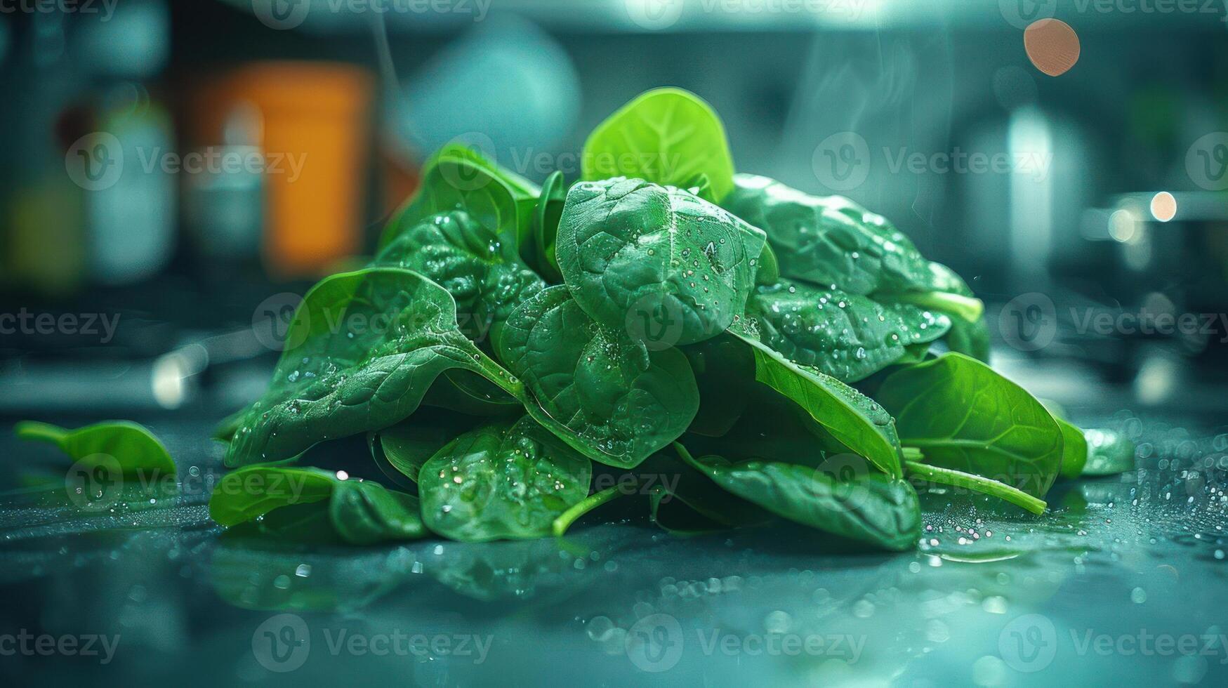 A vibrant green leafy salad filled with fresh ingredients. photo