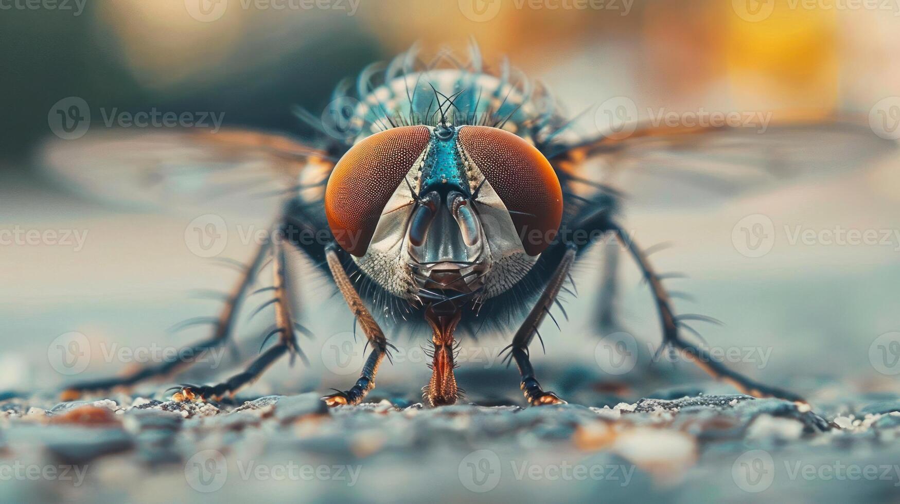 Insect with stinger in upright position. photo