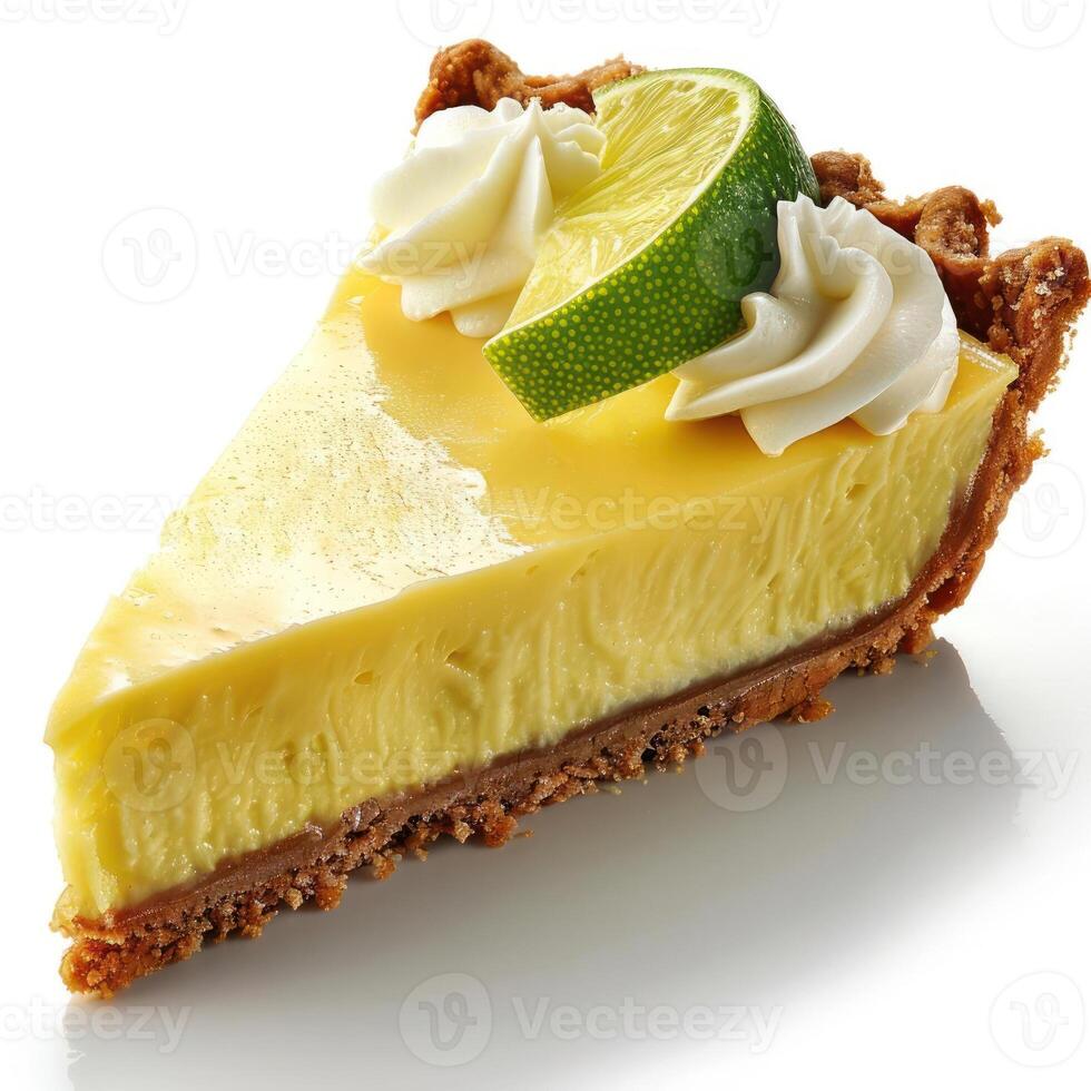 a slice of yellow pie with lime and lemon flavors, possibly from an orange tart. photo