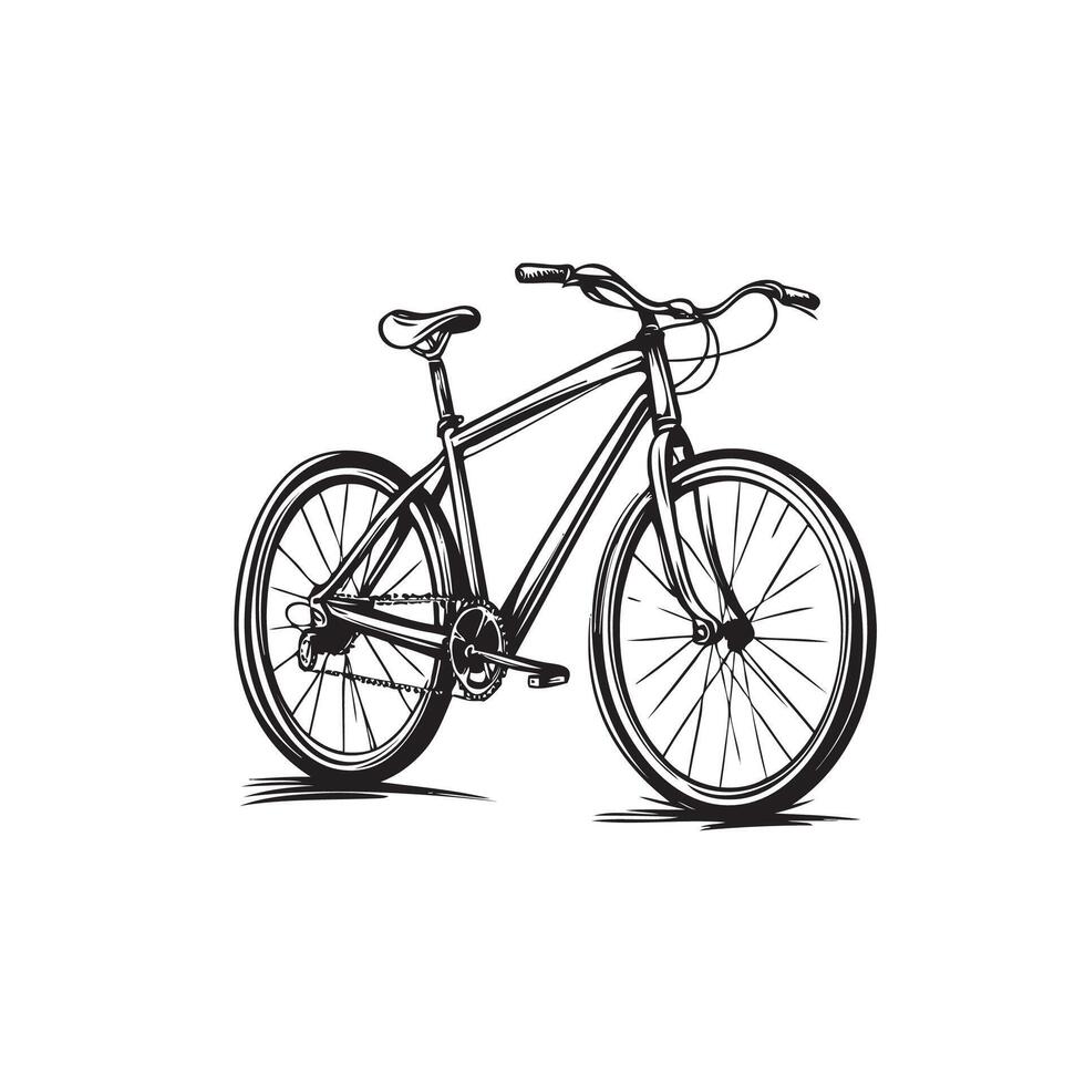 black wheel Bicycle on white background vector