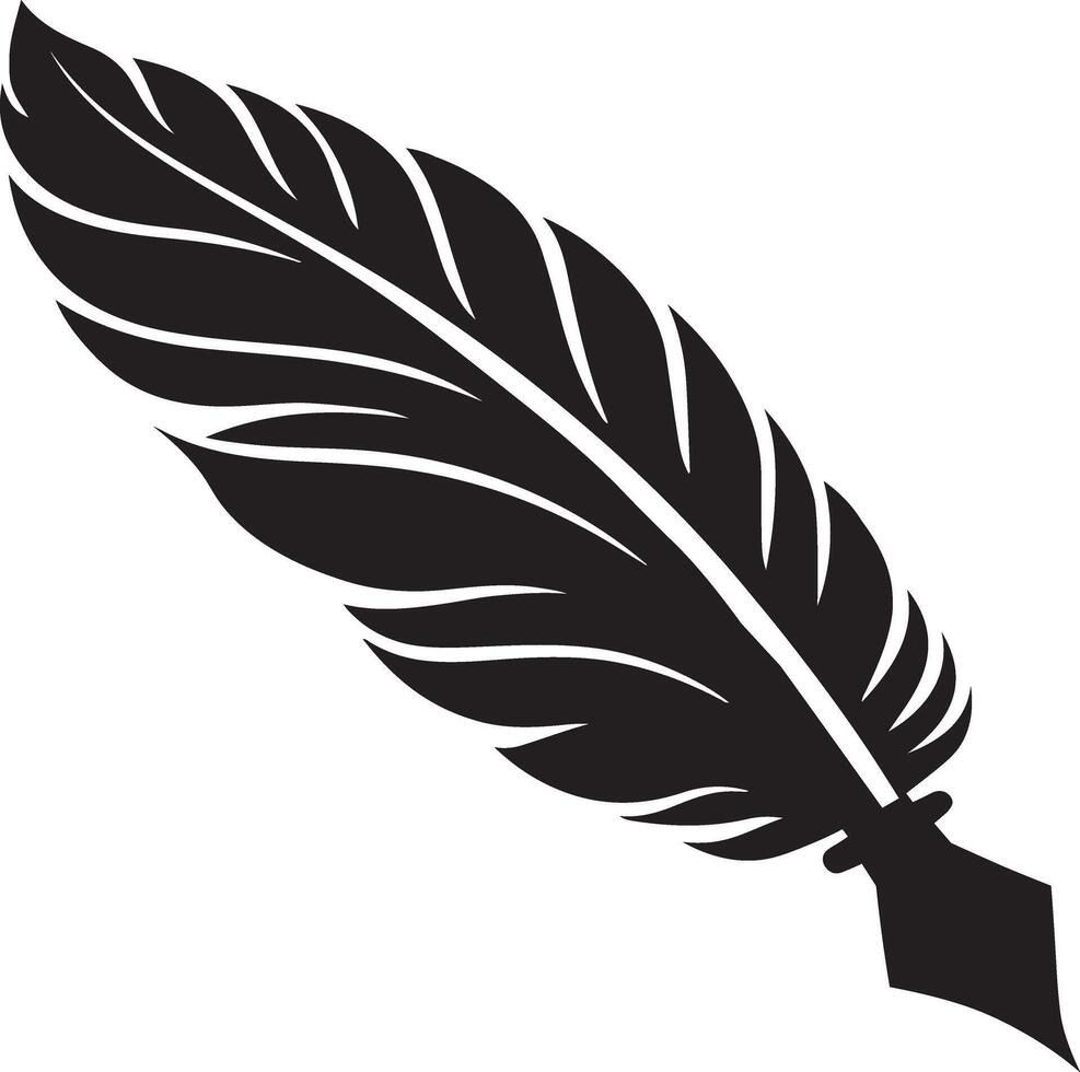Quill pen silhouette illustration on a white background vector